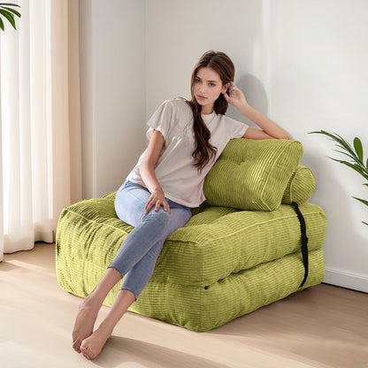 Divano letto pieghevole in velluto a coste, singolo