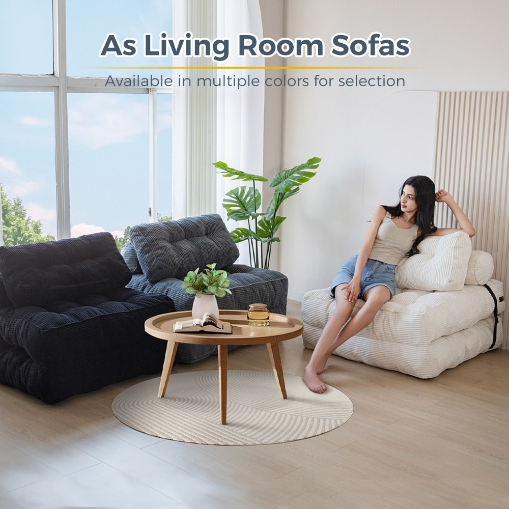 Divano letto pieghevole in velluto a coste, singolo