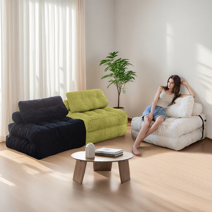 Divano letto pieghevole in velluto a coste, singolo