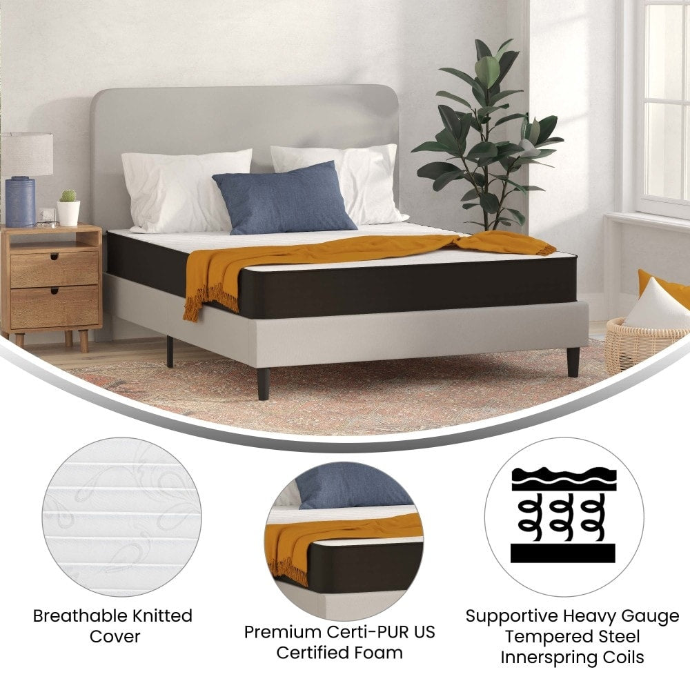 Materasso ibrido a molle con parte superiore mediamente stretta - Grigio