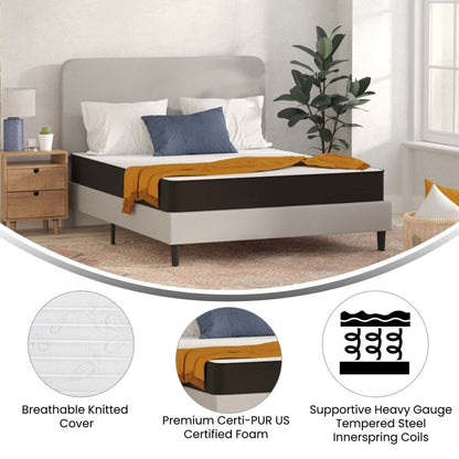 Materasso ibrido a molle con parte superiore mediamente stretta - Grigio