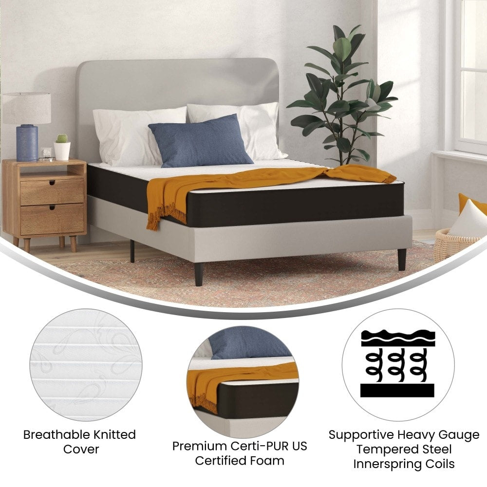 Materasso ibrido a molle con parte superiore mediamente stretta - Grigio