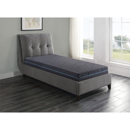 Materasso ibrido in memory foam con infusione di gel per letto singolo, grigio scuro, materasso in una scatola, materasso dal comfort rigido