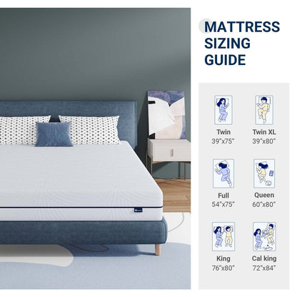 Materasso in memory foam gel medio da 8'' in una scatola con fodera staccabile