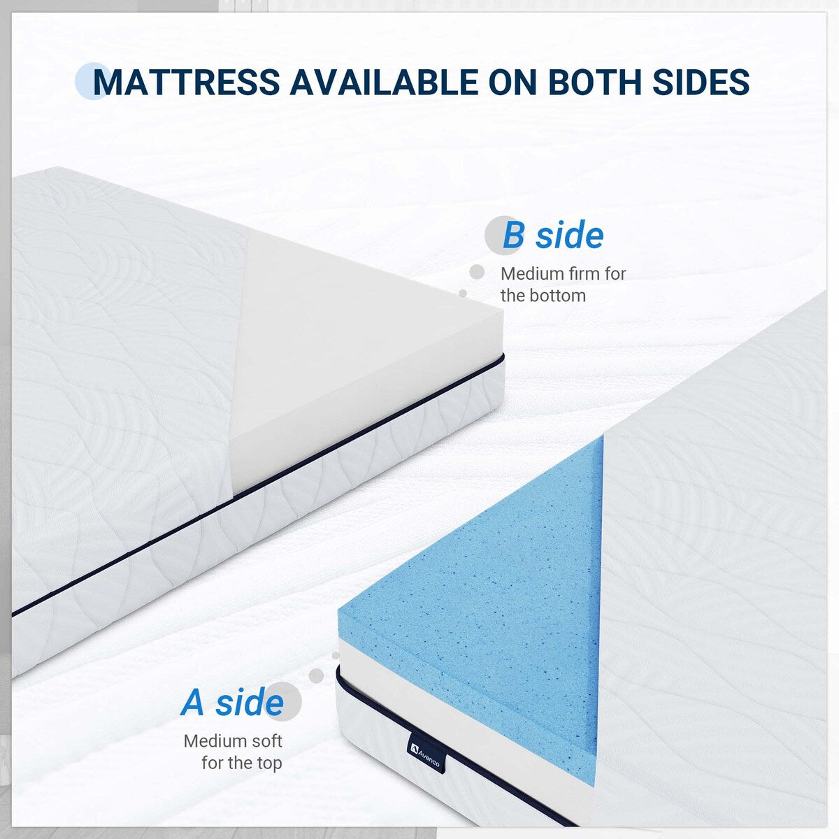 Materasso in memory foam gel medio da 8'' in una scatola con fodera staccabile