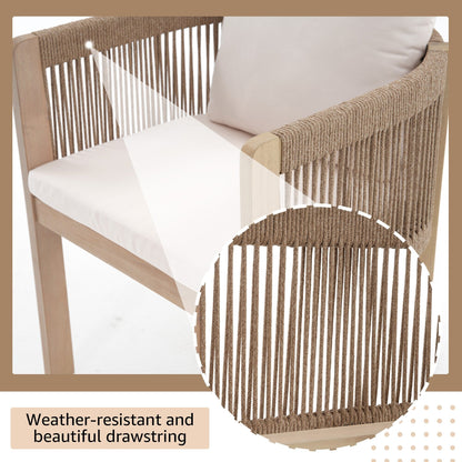 Set da pranzo da esterno in legno da 9 pezzi con cuscini