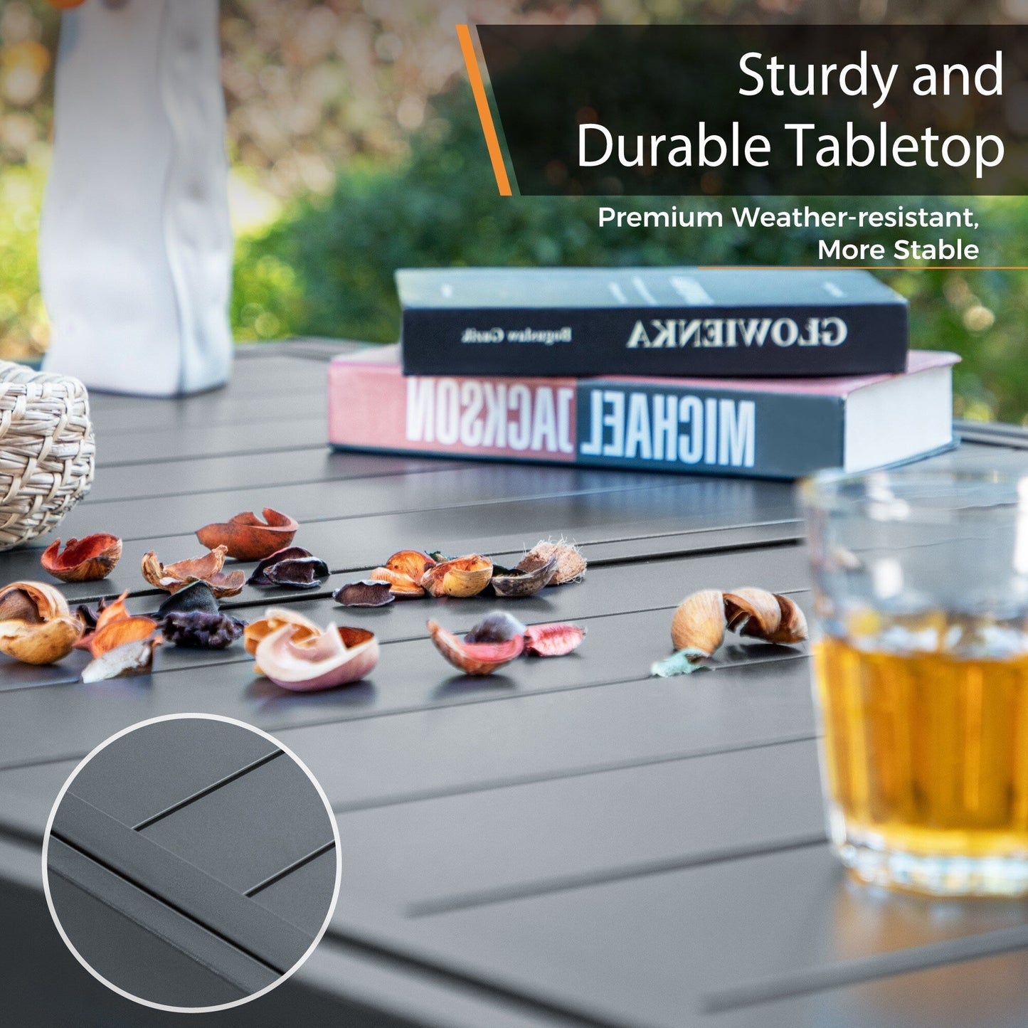 MAISON ARTS Set da pranzo per patio da 9/7 pezzi con sedie girevoli in rattan e tavolo da pranzo espandibile