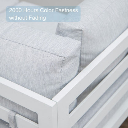 FINCATI 9 pezzi set di divani componibili in alluminio per esterni con tavolo