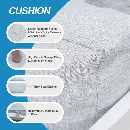 FINCATI 9 pezzi set di divani componibili in alluminio per esterni con tavolo