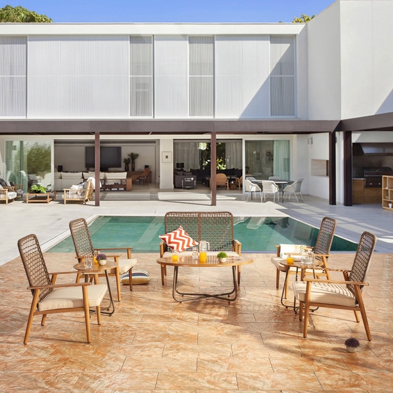 Set da conversazione per esterni in rete da 9 pezzi