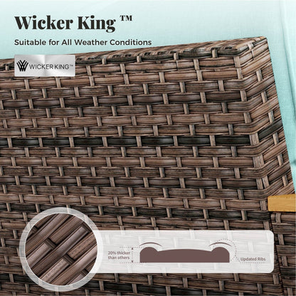 Divano componibile in vimini da esterno, set da conversazione di lusso da 9 pezzi, cuscino beige