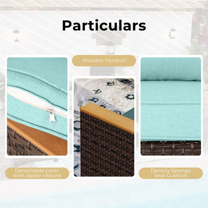 Divano componibile in vimini da esterno, set da conversazione di lusso da 9 pezzi, cuscino beige