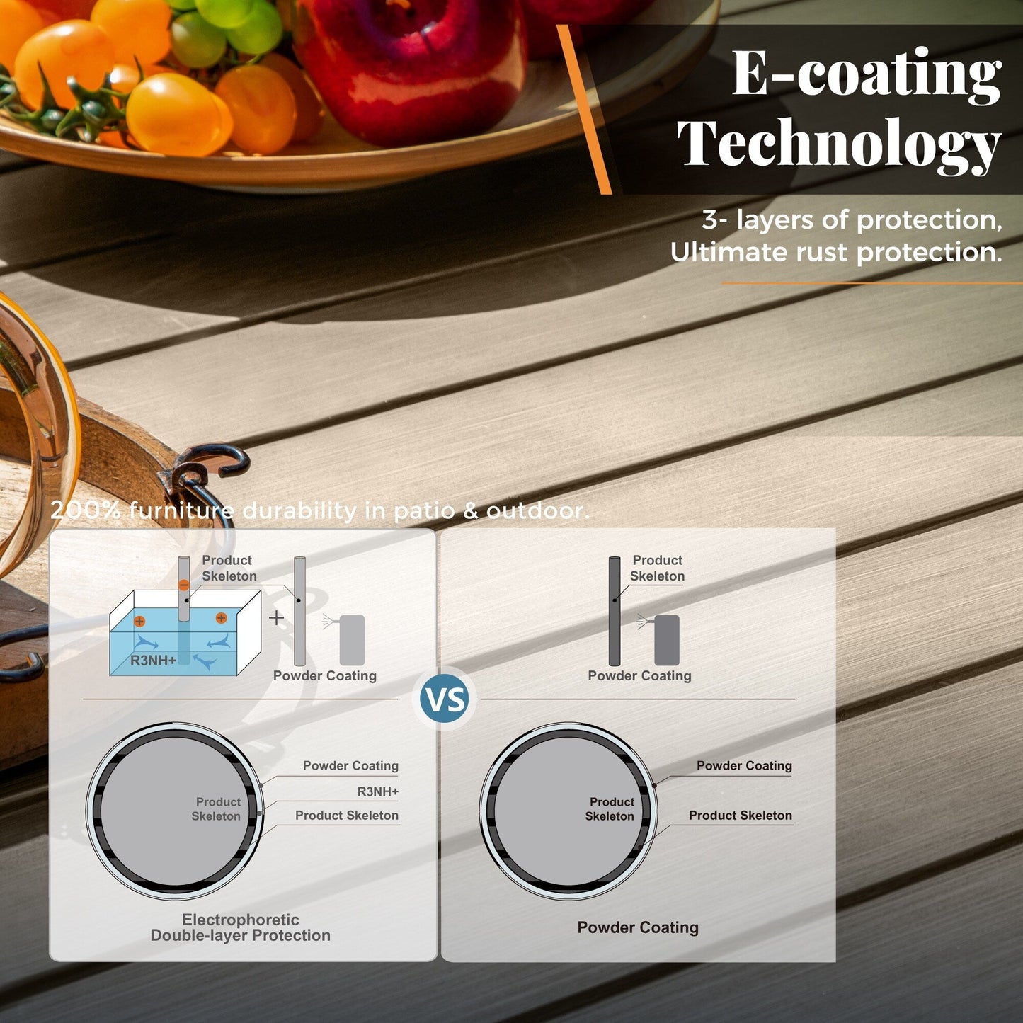 MAISON ARTS Set da pranzo per patio da 9 pezzi, tavolo quadrato in metallo da 60 pollici e 8 sedie da pranzo in metallo