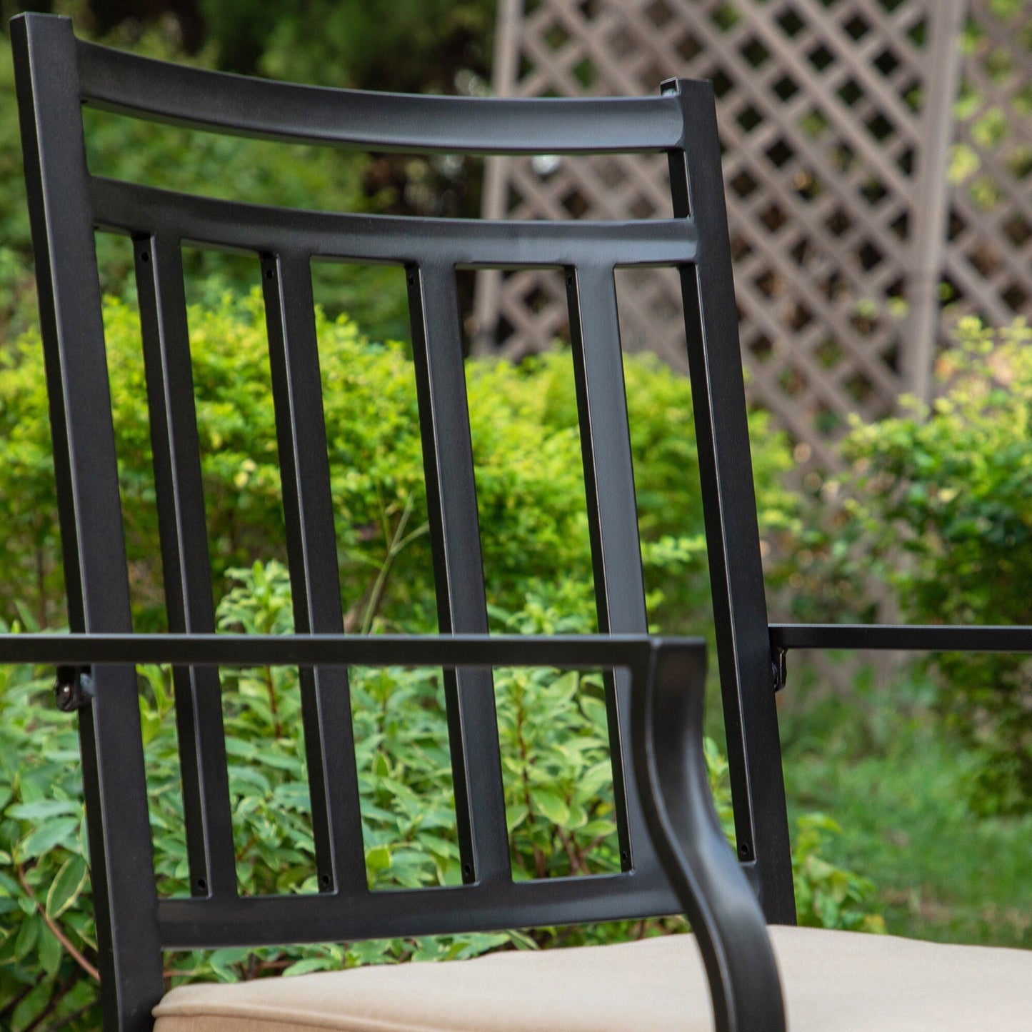 MAISON ARTS Set da pranzo per patio da 9 pezzi, tavolo quadrato in metallo da 60 pollici e 8 sedie da pranzo girevoli