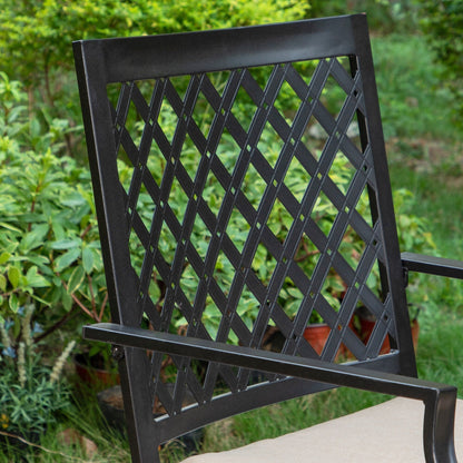 MAISON ARTS Set da pranzo per patio da 9 pezzi, tavolo quadrato in metallo da 60 pollici e 8 sedie da pranzo girevoli