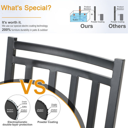 MAISON ARTS Set da pranzo per patio da 9 pezzi, tavolo quadrato in metallo da 60 pollici e 8 sedie da pranzo girevoli