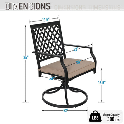 MAISON ARTS Set da pranzo per patio da 9 pezzi, tavolo quadrato in metallo da 60 pollici e 8 sedie da pranzo girevoli