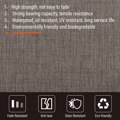 MAISON ARTS Set da pranzo per patio da 9 pezzi, tavolo quadrato in metallo da 60 pollici e 8 poltrone imbottite in tessuto textilene