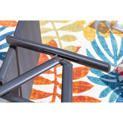 Set da pranzo per patio da 9 pezzi, tavolo in metallo e sedie da pranzo pieghevoli con 7 livelli di regolazione