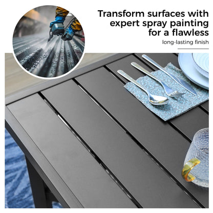 Set da pranzo per patio da 9 pezzi, tavolo in metallo e sedie da pranzo pieghevoli con 7 livelli di regolazione