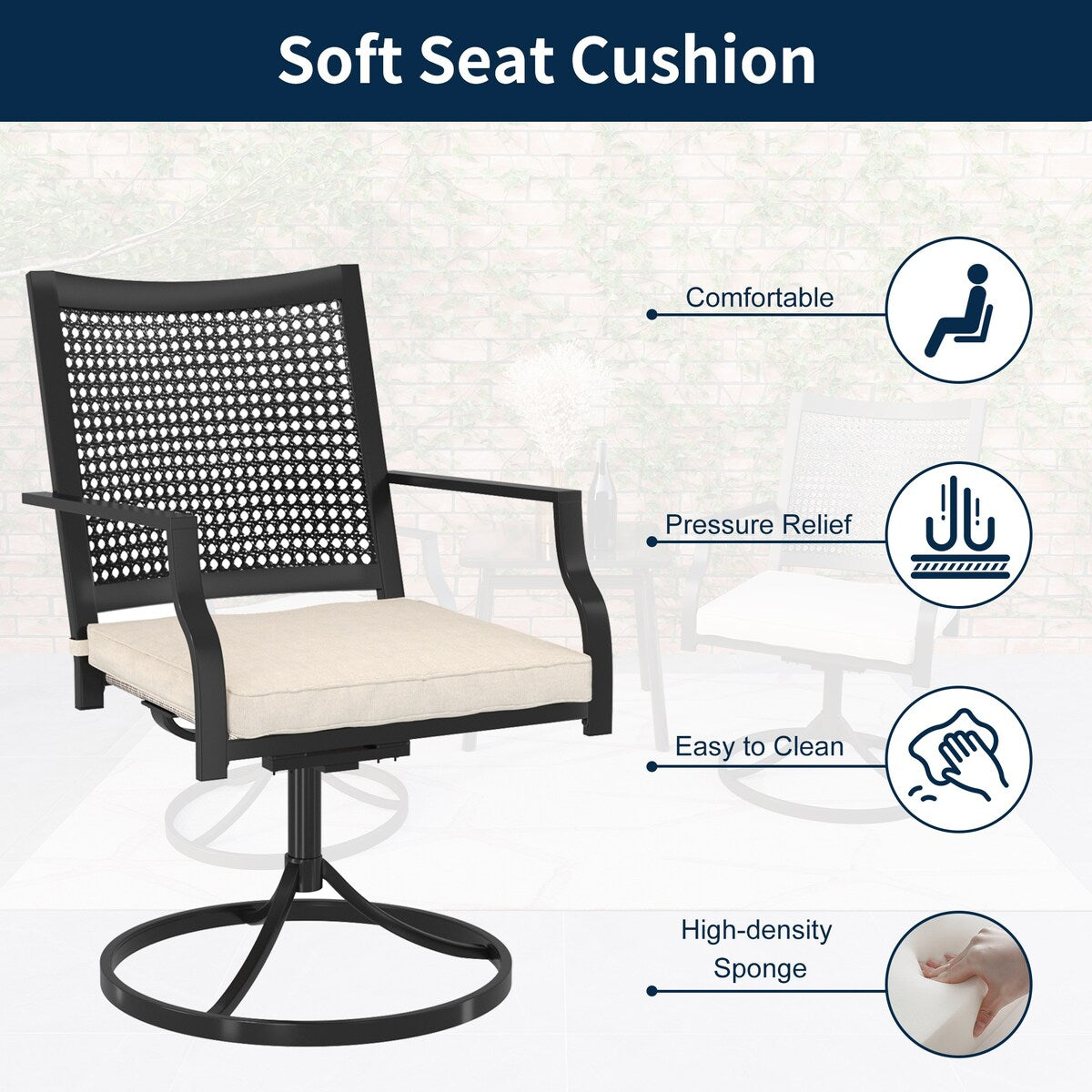 Set da pranzo per esterni da 9 pezzi con tavolo da pranzo estensibile