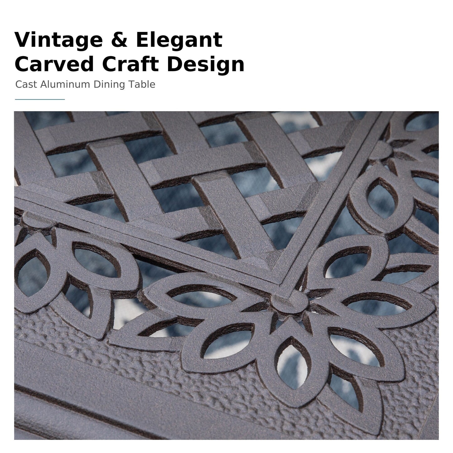 Set da pranzo per patio da 9 pezzi, set di mobili da pranzo in vimini e rattan per esterni con foro per ombrellone