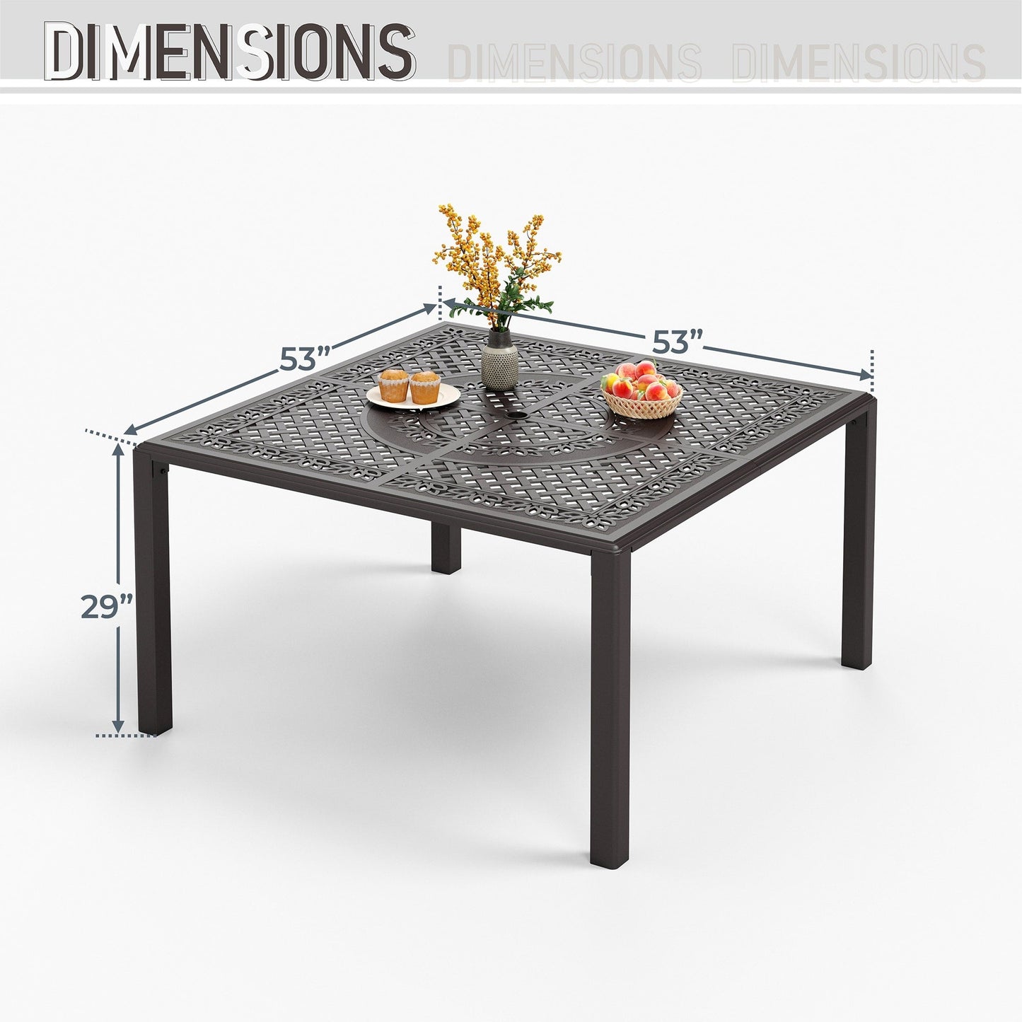 Set da pranzo per patio da 9 pezzi, set di mobili da pranzo in vimini e rattan per esterni con foro per ombrellone