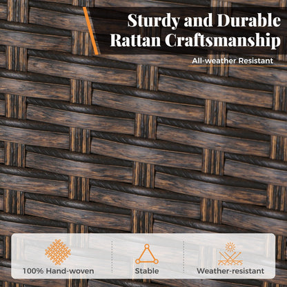 Set da pranzo per patio da 9 pezzi, set di mobili da pranzo in vimini e rattan per esterni con foro per ombrellone