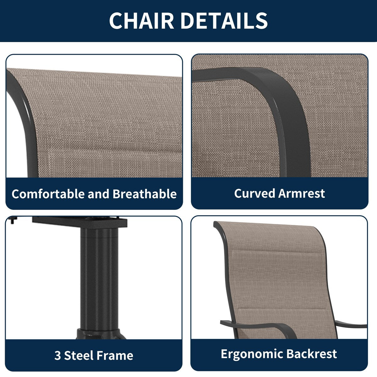 Set da pranzo da patio da 9 pezzi con tavolo da pranzo estensibile