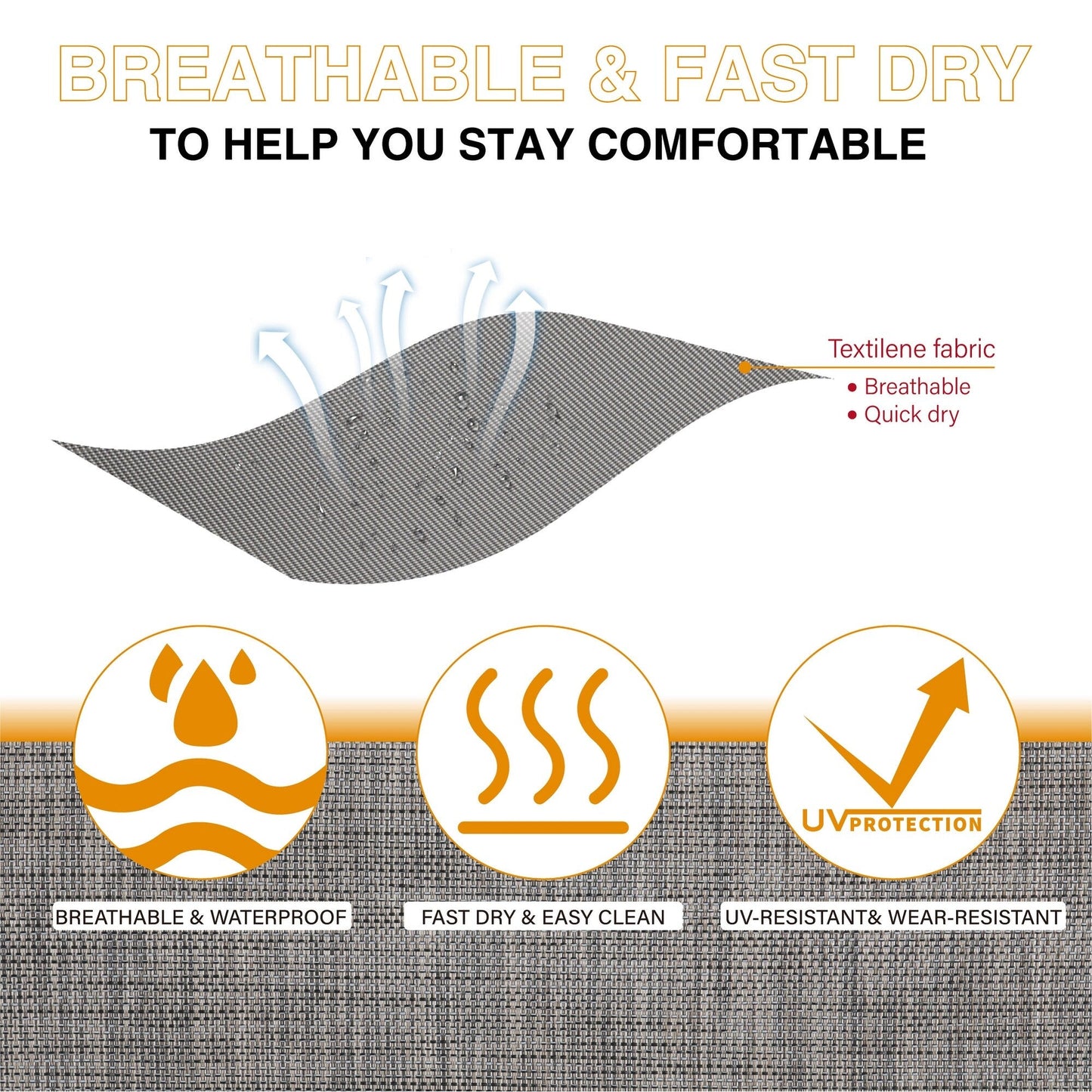 MAISON?ARTS Set da pranzo per patio da 9 pezzi, tavolo quadrato in metallo da 60 pollici e sedie a dondolo da pranzo con cinghie