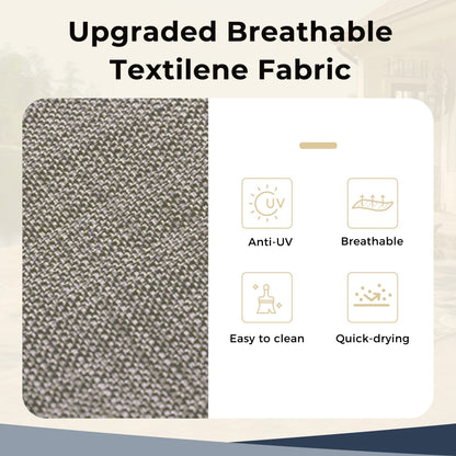 MAISON ARTS Set da pranzo per patio da 9 pezzi, tavolo quadrato in metallo da 60 pollici e sedie da pranzo con cinghie