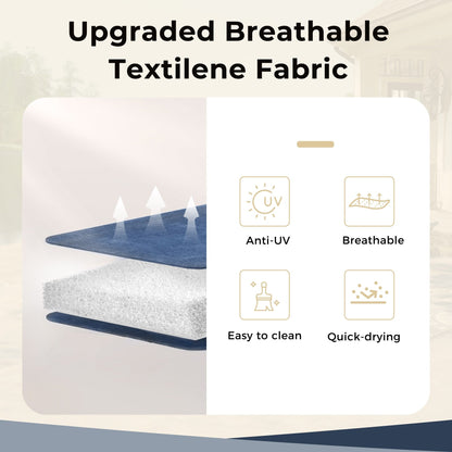 MAISON ARTS Set da pranzo per patio da 9 pezzi, tavolo quadrato in metallo da 60 pollici e sedie da pranzo con cinghie