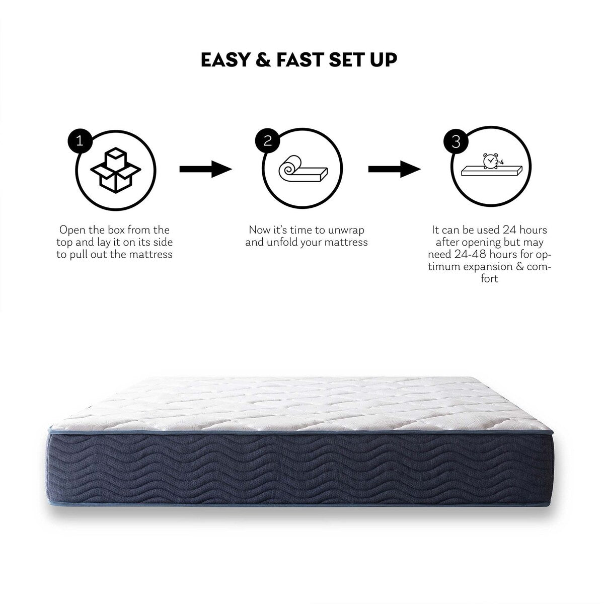 Materasso in memory foam ibrido da 9 pollici, misura media, matrimoniale