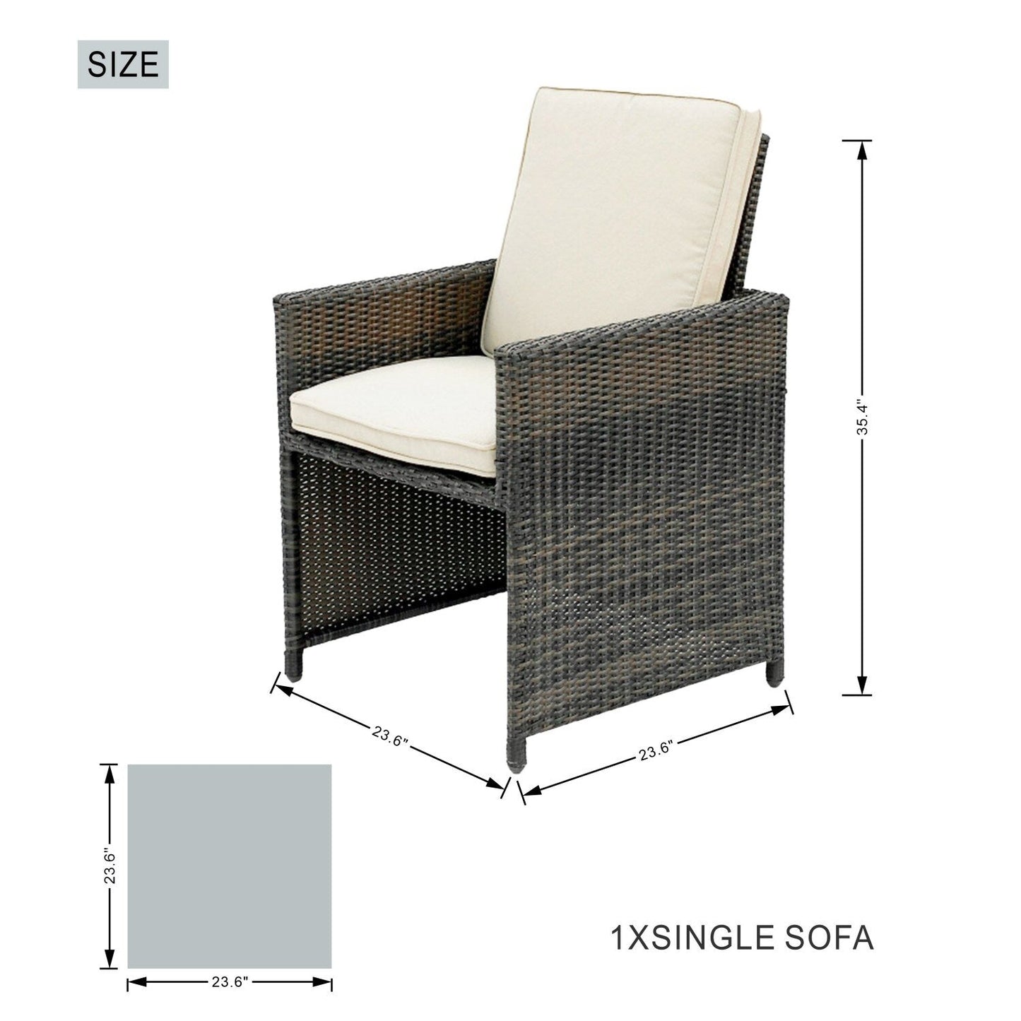 Set da pranzo per esterni da 9 pezzi con cuscini