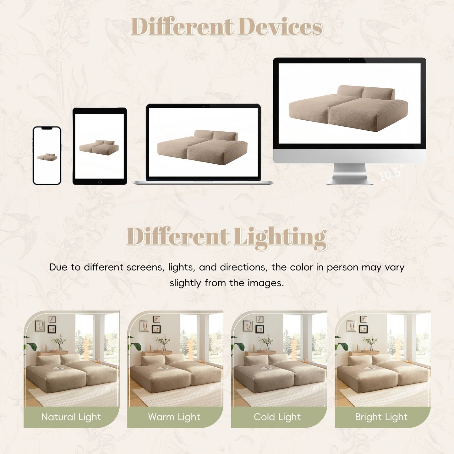 Divano componibile modulare oversize da 90 pollici