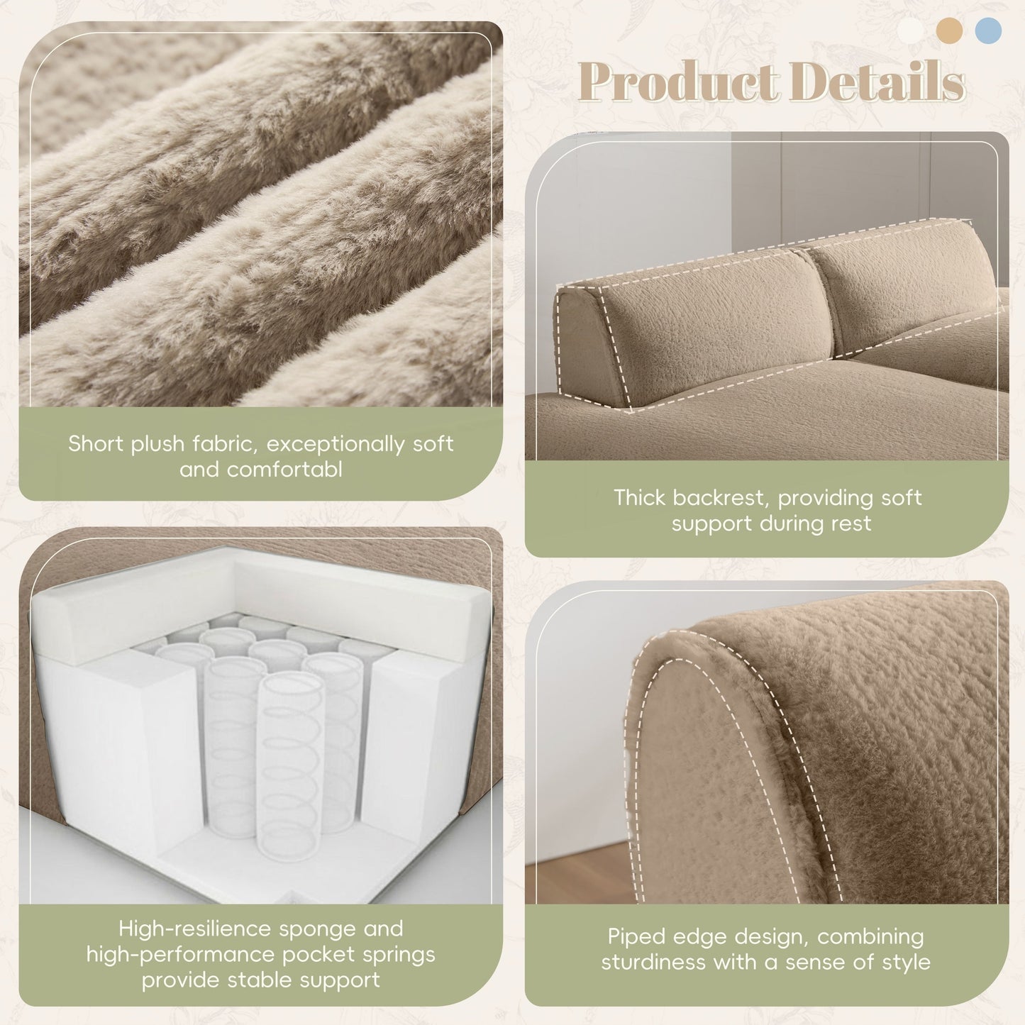 Divano componibile modulare oversize da 90 pollici