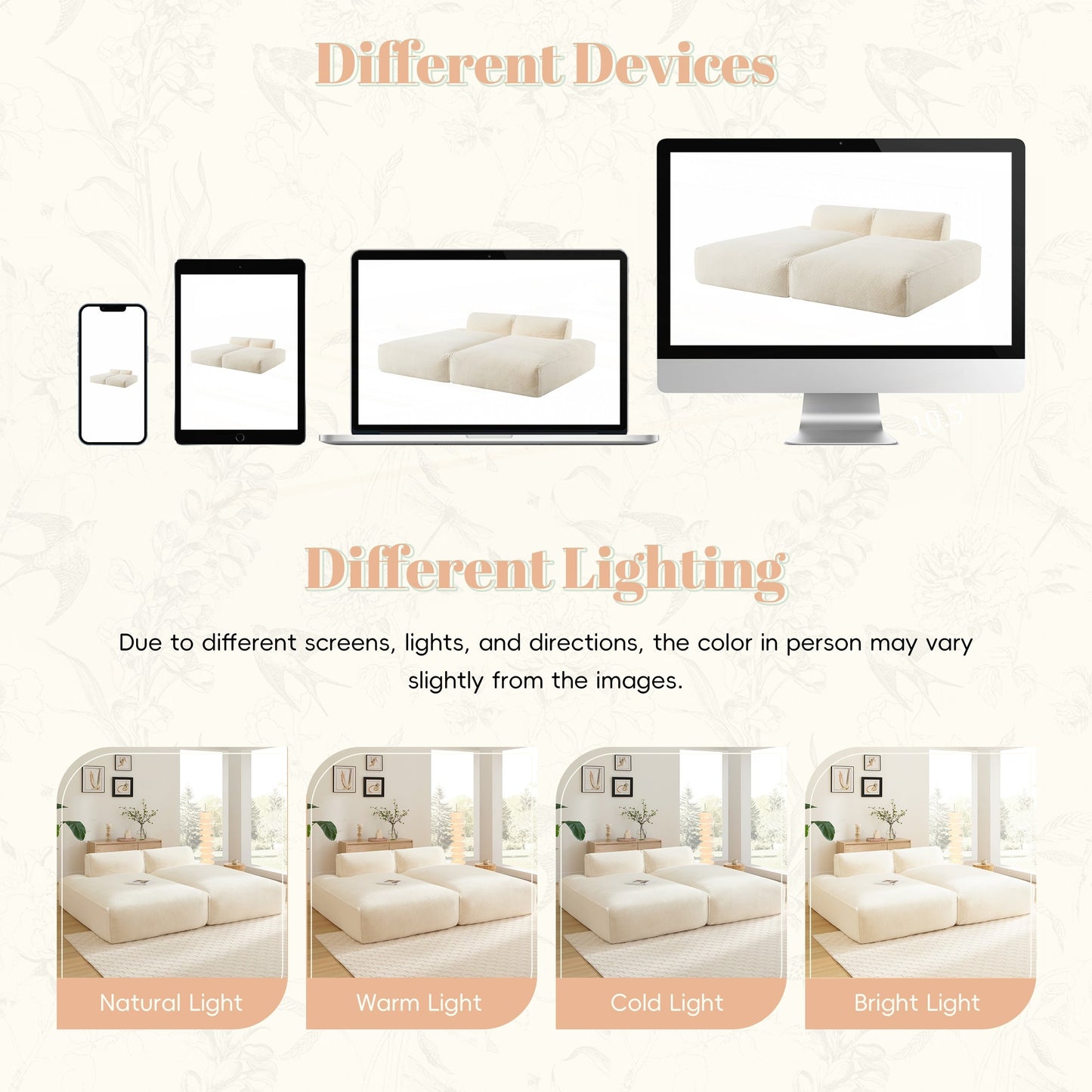 Divano componibile modulare oversize da 90 pollici