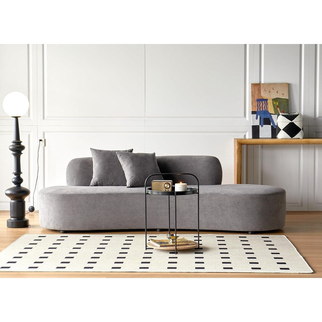 Divano da soggiorno curvo in velluto a mezzaluna da 90,2 pollici