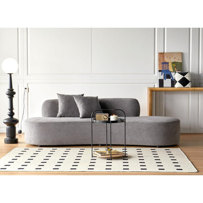 Divano da soggiorno curvo in velluto a mezzaluna da 90,2 pollici