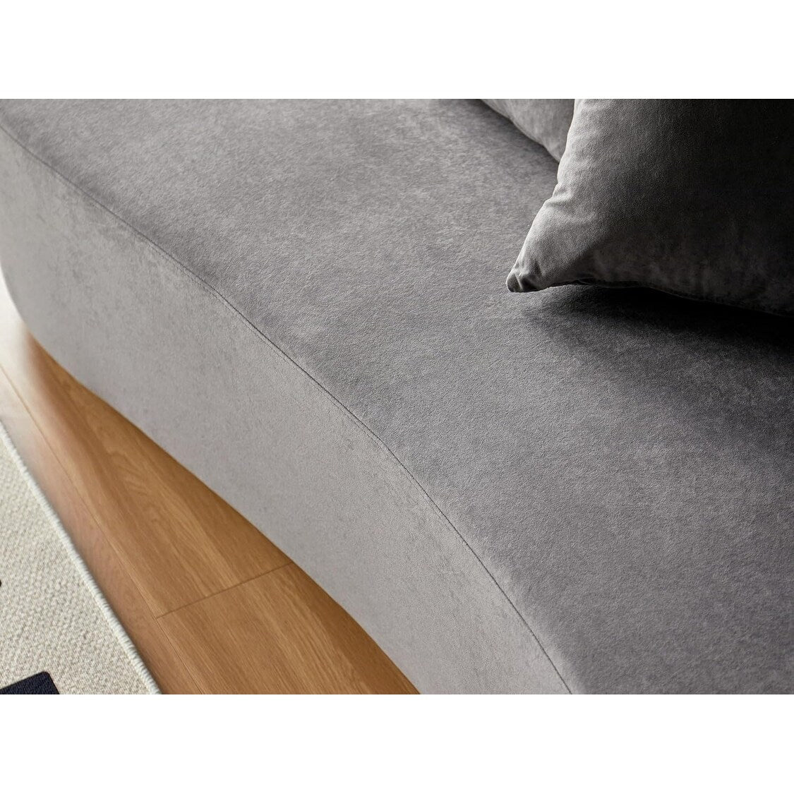 Divano da soggiorno curvo in velluto a mezzaluna da 90,2 pollici