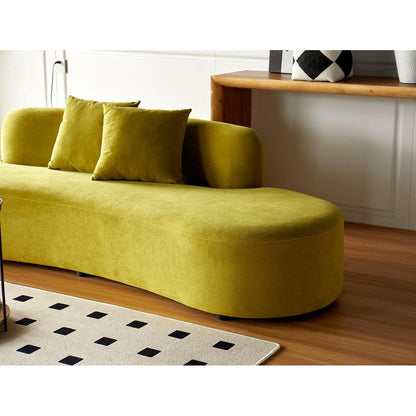 Divano da soggiorno curvo in velluto a mezzaluna da 90,2 pollici