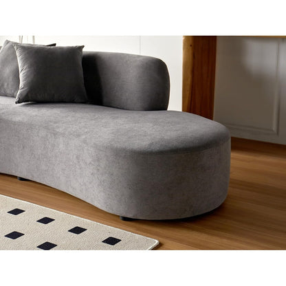 Divano da soggiorno curvo in velluto a mezzaluna da 90,2 pollici