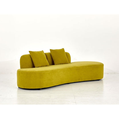 Divano da soggiorno curvo in velluto a mezzaluna da 90,2 pollici