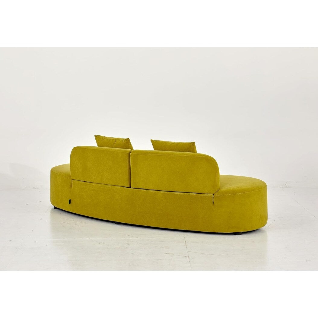 Divano da soggiorno curvo in velluto a mezzaluna da 90,2 pollici