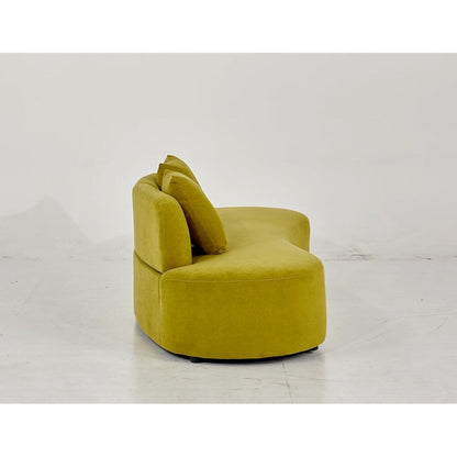 Divano da soggiorno curvo in velluto a mezzaluna da 90,2 pollici