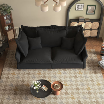 90.55 Divani moderni con seduta profonda e molteplici cuscini grandi e morbidi