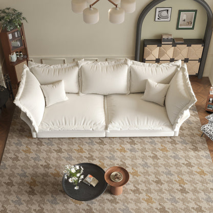 90.55 Divani moderni con seduta profonda e molteplici cuscini grandi e morbidi