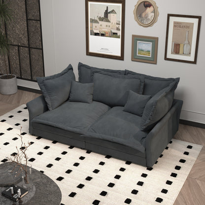 90.55 Divani moderni con seduta profonda e molteplici cuscini grandi e morbidi