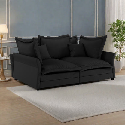 Divano a 3 posti in velluto 90.55 con struttura in legno massello - Trasformabile in poltrona - Supporto in spugna ad alta densità e molle