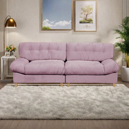 Divano a 3 posti in tessuto 90.5 con schiuma ad alta densità e base in legno massello